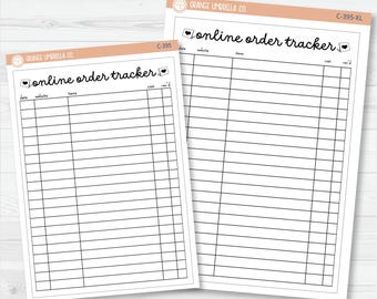 Online Orders Tracker Full Page Dashboard |  A5 & 7x9 Deco Planner Stickers | C-395