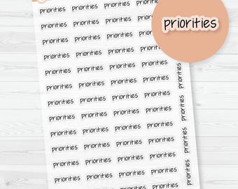 Priorities Jen Plans Script Planner Stickers and Labels | FJP Clear Matte | T-056-BCM