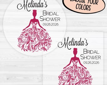 Bridal Shower Favor Stickers | Bridal Shower Stickers | Bridal Shower Wedding Labels | 227-C