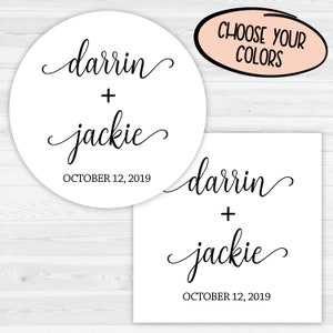 Custom Printed Wedding Stickers | Names and Date Wedding Sticker | Wedding Stickers | Wedding Labels | 612-WH