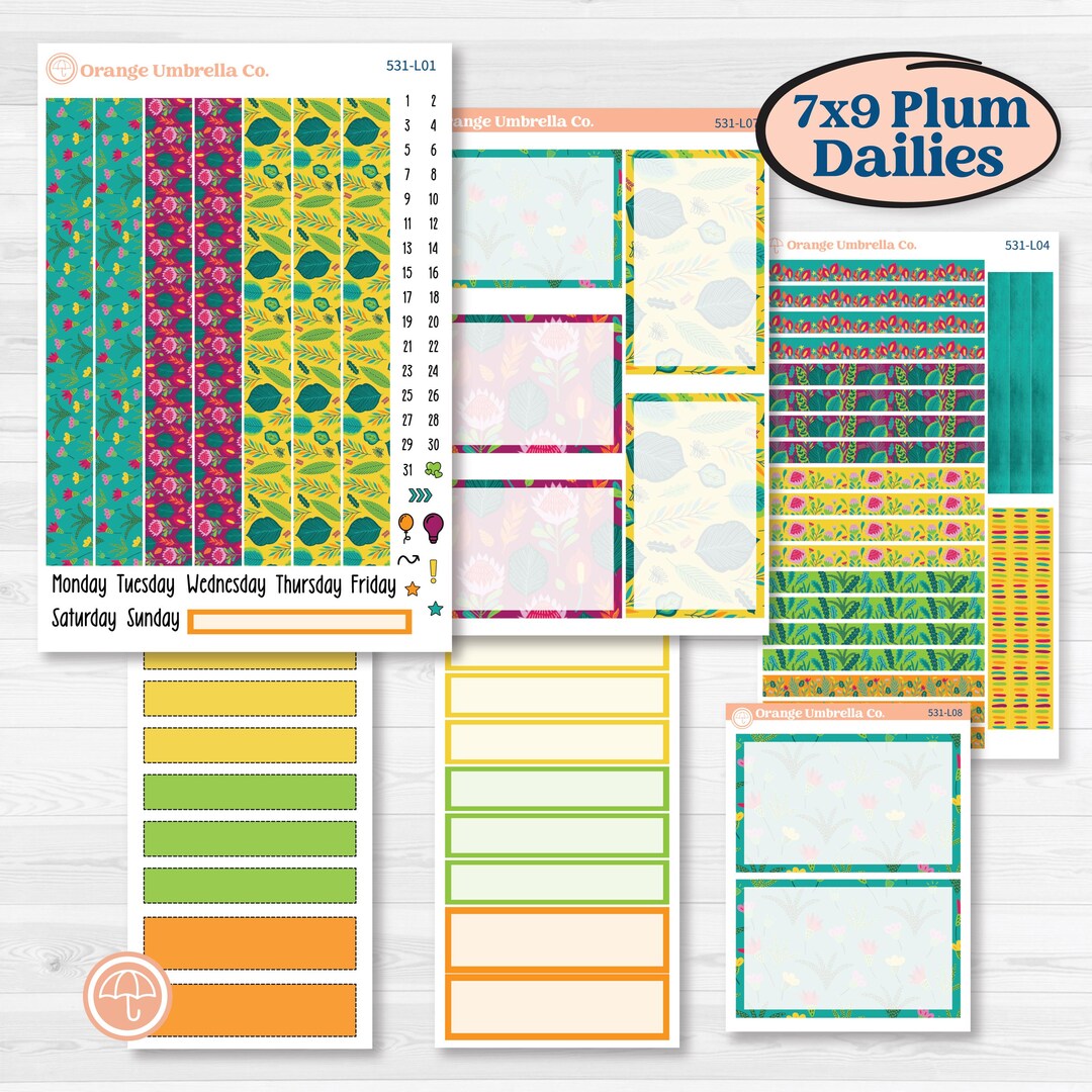 Tropical Island Jungle | 7x9 Plum Daily Planner Kit Stickers ...