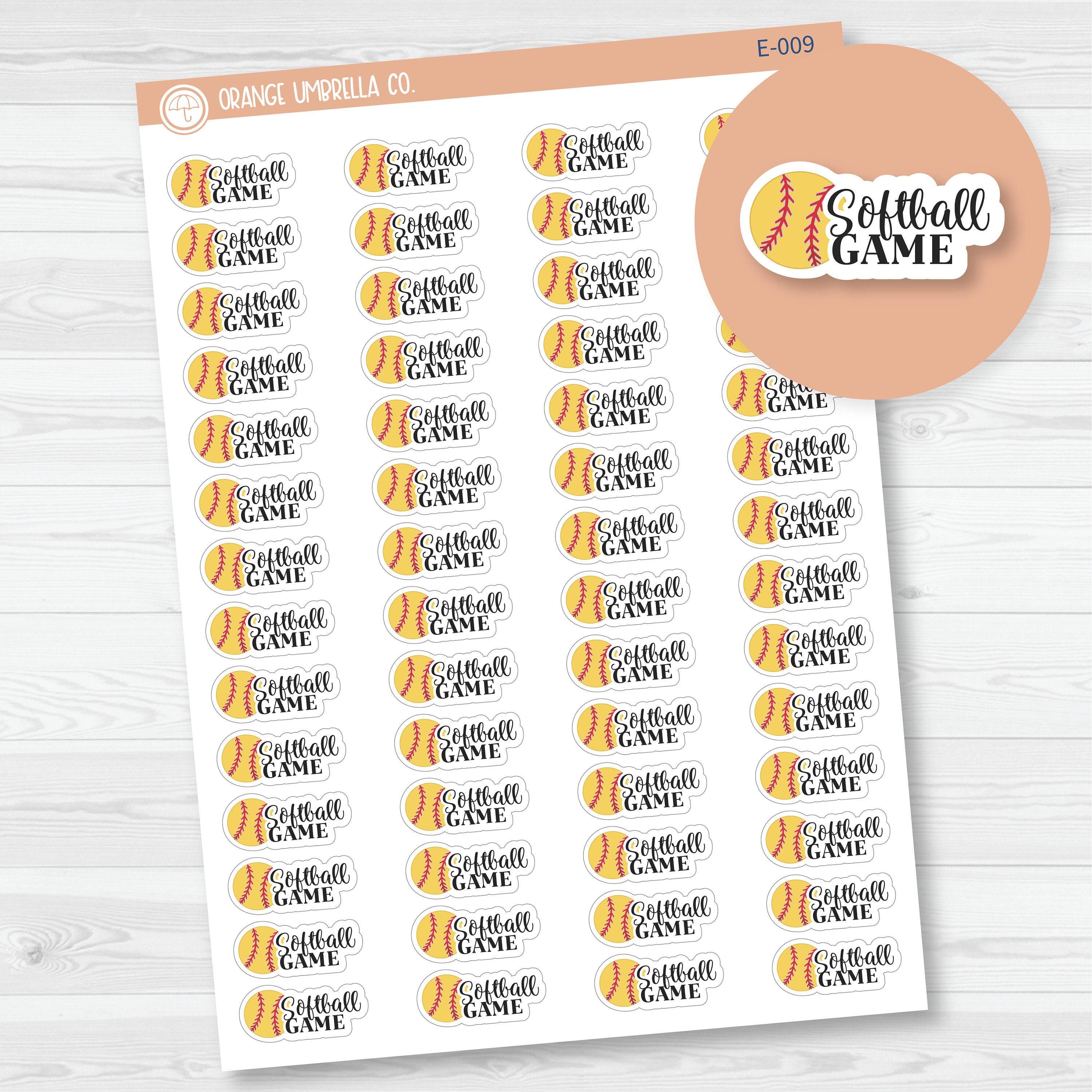 Softball Script Softball Game Icon Script Planner Stickers | FC10 | E-009 - Etsy