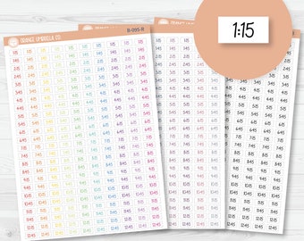 Time - Quarter and 3-Quarter Hour Script Planner Stickers and Labels | FC12 | B-095