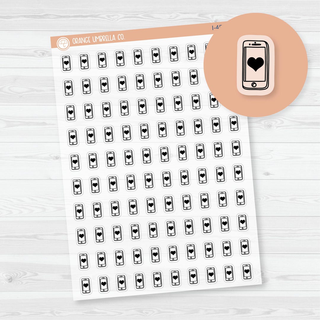 To Call Icons | Hand Doodled Cell Phone Planner Stickers | Clear Matte ...
