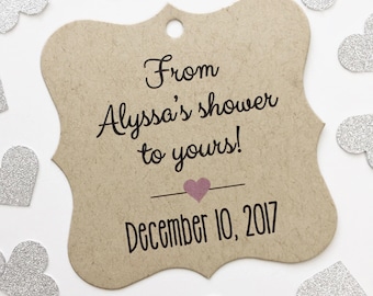 Bridal Shower Tags, Kraft From My Shower To Yours Favor Tags, Bridal Shower Hang Tags  (FS-067-KR)