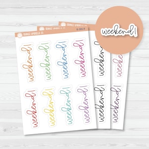 Weekend Header Script Planner Stickers | FC12 | B-386