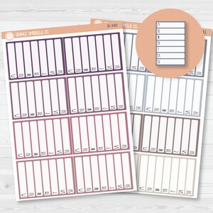 Side Bar Habit Tracker Planner Stickers, Blank Labels for Tracking, Muted Neutral Color Print Planning Stickers B-340-341