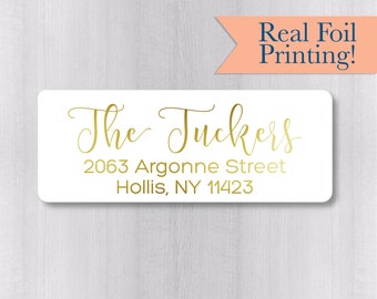 Gold or Color Foil Wedding Invitation Return Address Labels, Wedding Invitation Return Address Stickers (#530-F)