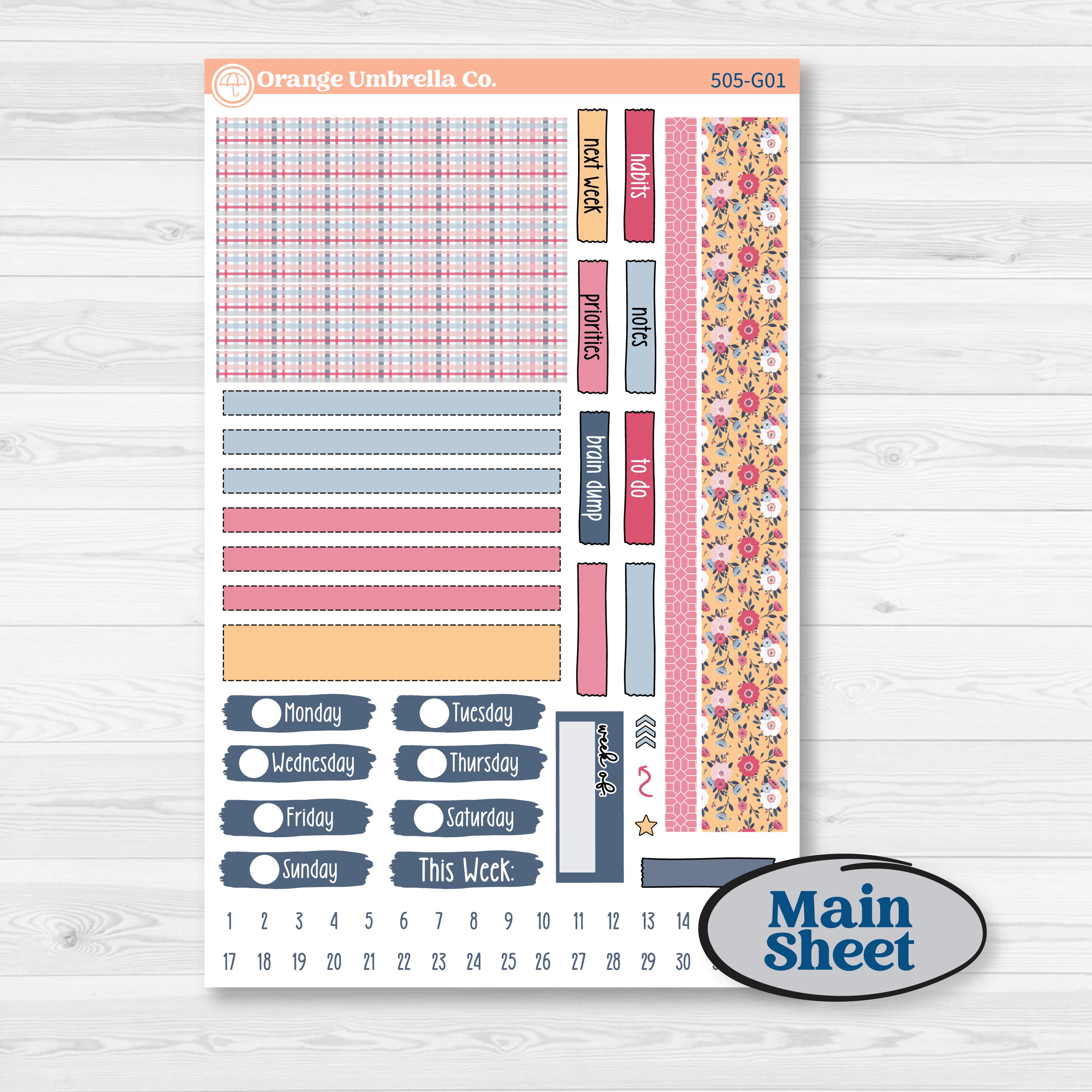 Cheerful Floral Kit | Erin Condren 7x9 Weekly Dashboard Planner Kit ...
