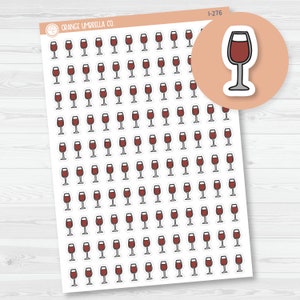 Red Wine Icon Planner Stickers | I-276
