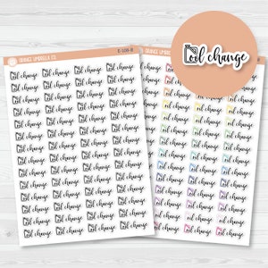 Oil Change Script Planner Stickers and Labels | F2 |  E-108