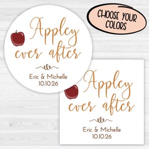 Appley Ever After Wedding Stickers | Wedding Favors | Wedding Labels | 080-WH
