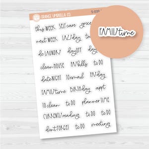 Mini Sheet Sampler Script Planner Stickers | FC12 | S-039-B