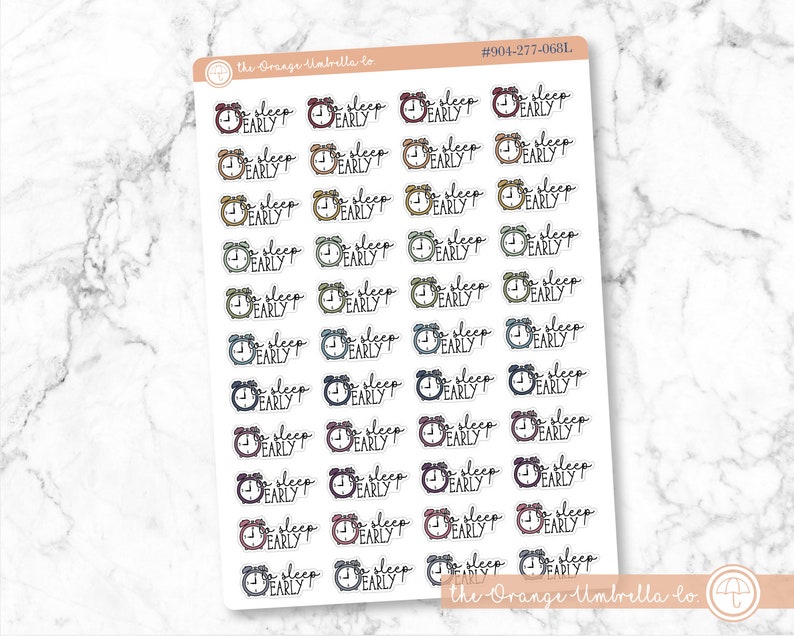 To Sleep Early Icon Script Planner Stickers FC11 E-146 / 904-277 Muted Rainbow