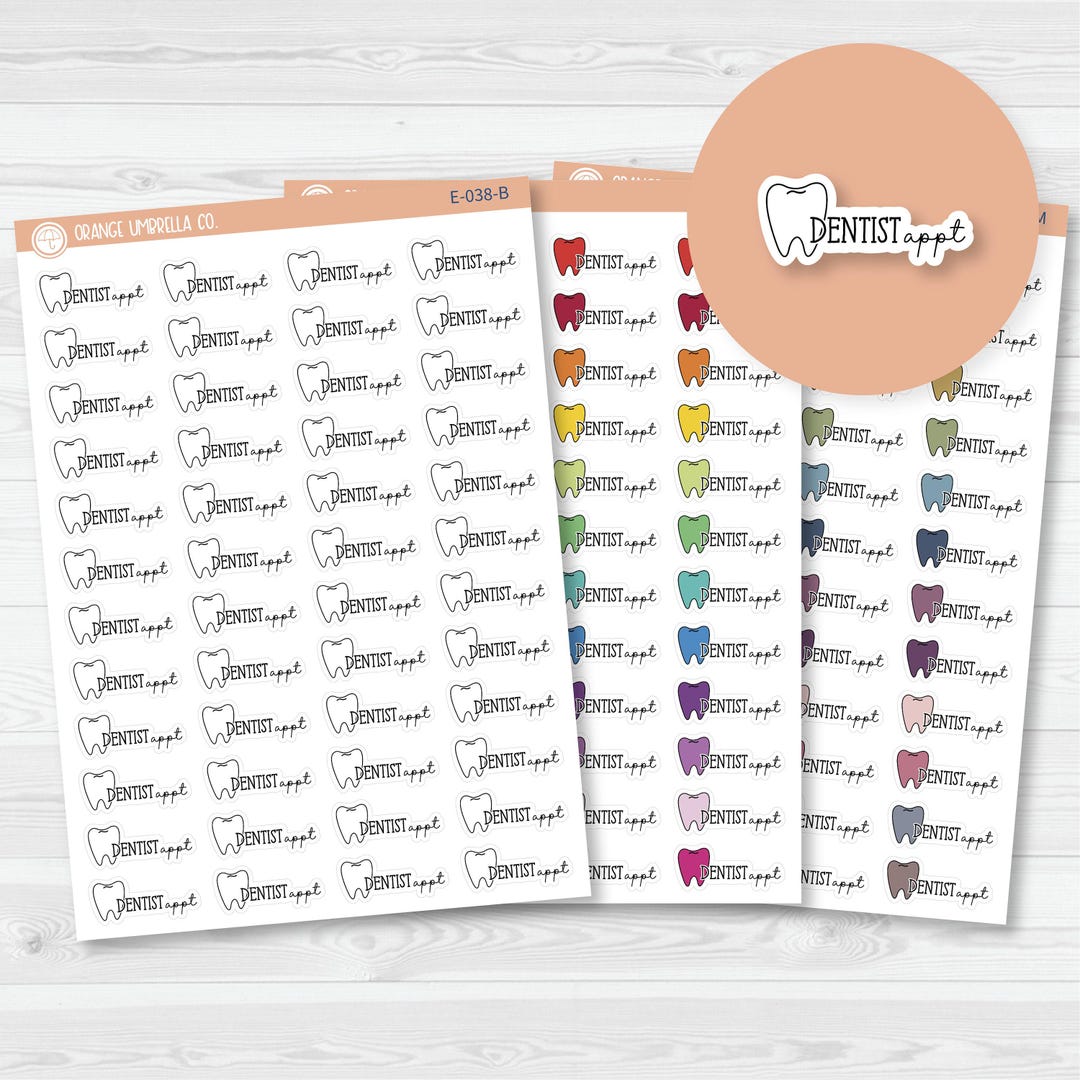 Dentist Appointment Icon Script Planner Stickers | FC11 | E-038 - Etsy