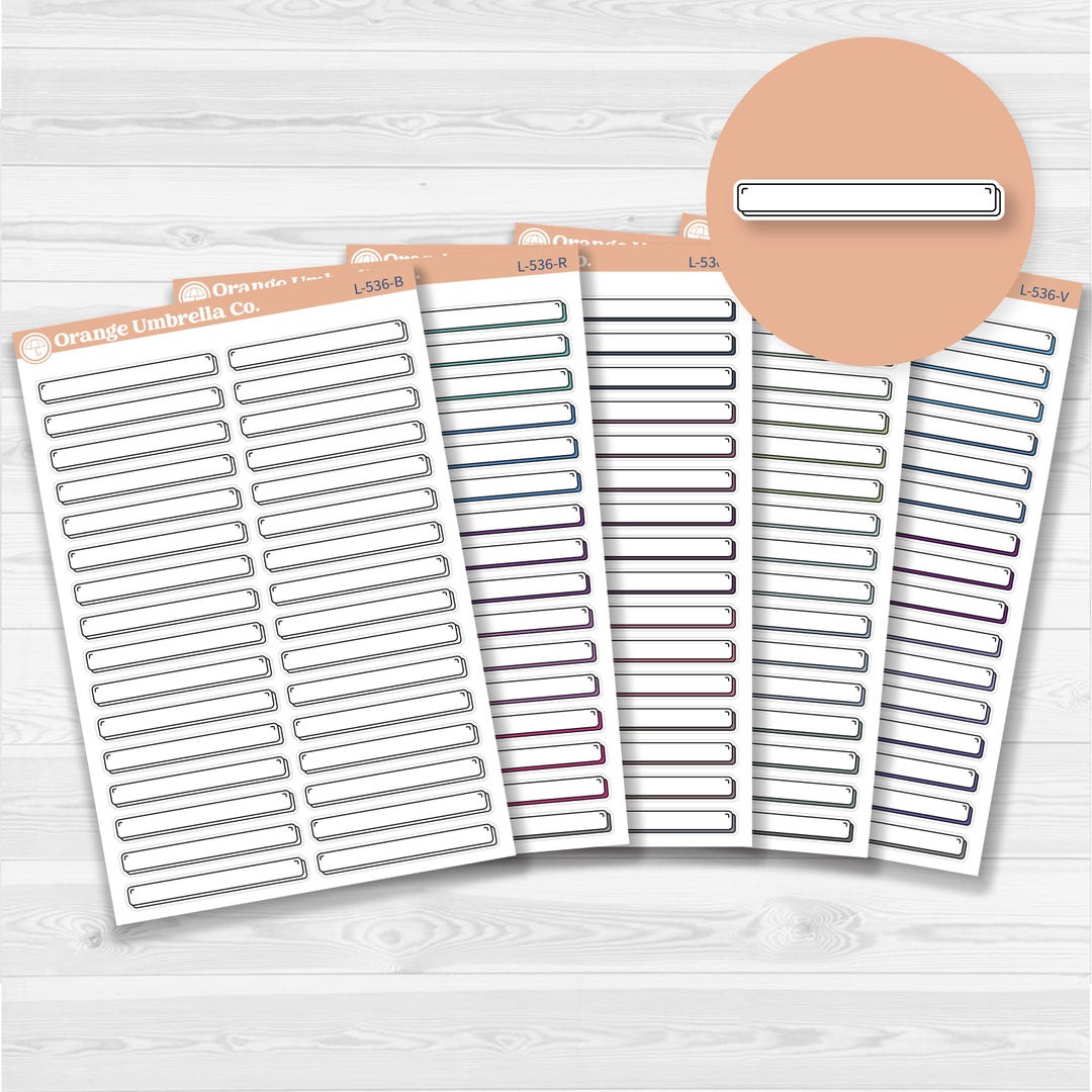 Wide Label Stickers | Basic Planner Labels for Journals & Lists | L-536 ...
