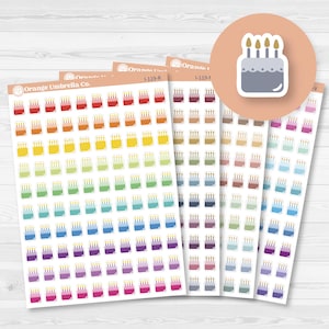 Birthday Cake Icon Planner Stickers | I-119
