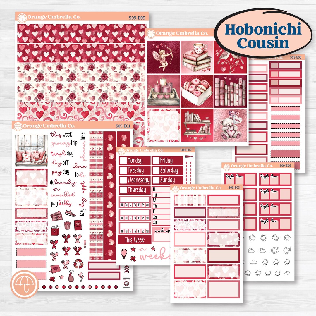 Valentine Book Kit | Hobonichi Cousin Weekly & Daily Planner Kit ...
