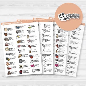 Stickers pour agenda Mini-Script, Fêtes farfelues de septembre | F17 | E-337