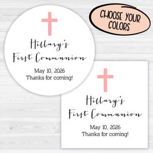 Baptism Favor Stickers | First Communion Favor Stickers | Christening Favor Stickers | 267-WH