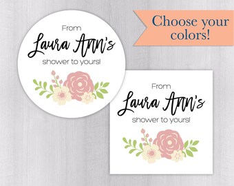 Shower Stickers, From My Shower To YoursBridal Shower Favor Stickers, Baby Shower Favor Stickers, Shower Favor Labels (#494-1-WH)