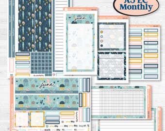 Summer Ocean Beach Kit | A5 Erin Condren Monthly & Dashboard Planner Kit Stickers | Seas the Day | KIT-388-V