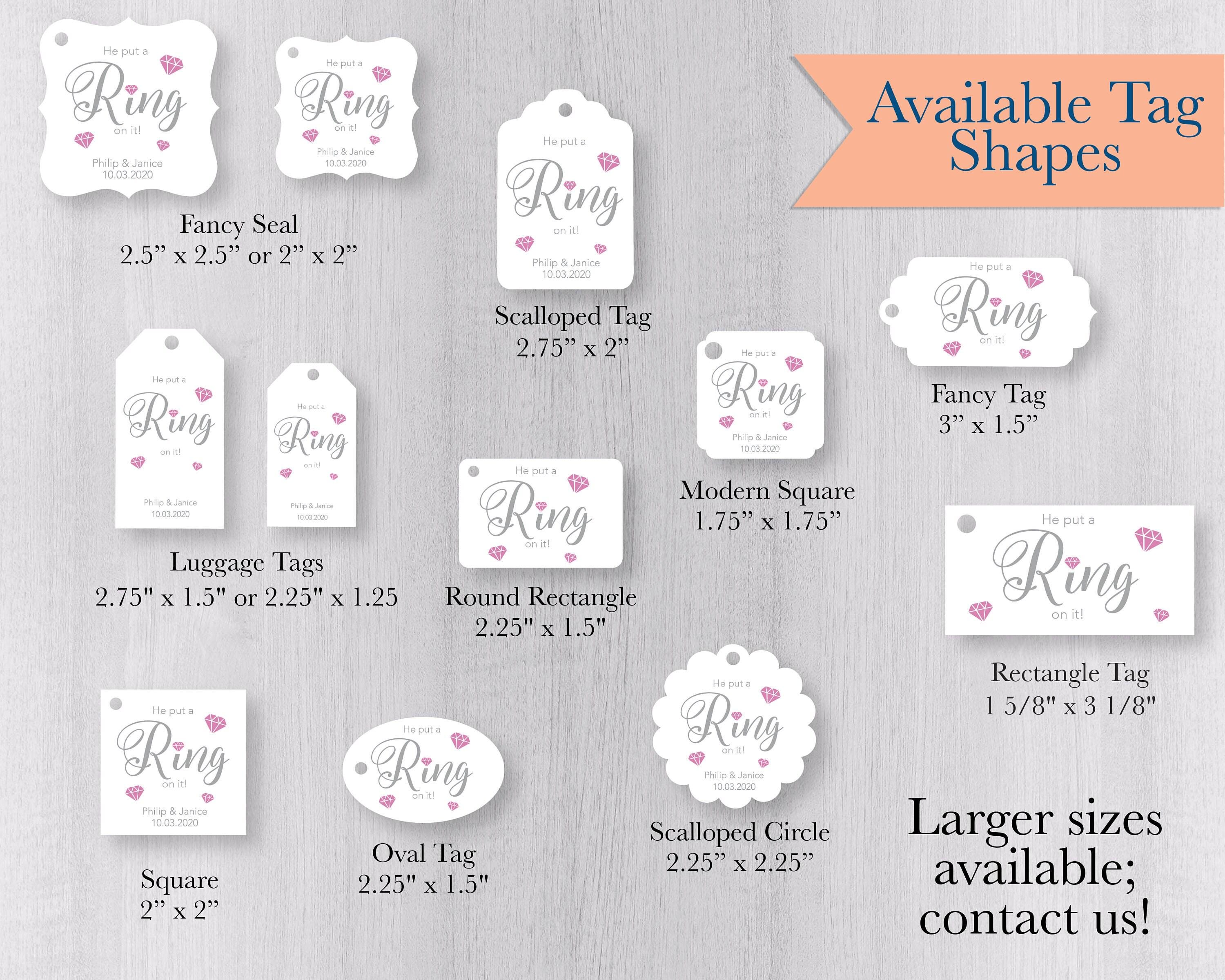 Engaged Tag Customized Engagement Party Tags, Engaged Favor Tags, He Put a Ring on ...