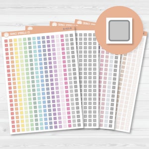 Checkbox - Individual Single Color Coding Planner Stickers | Square | B-433