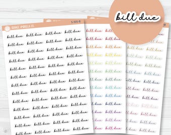 Bill Due Script Planner Stickers | F5 | S-505
