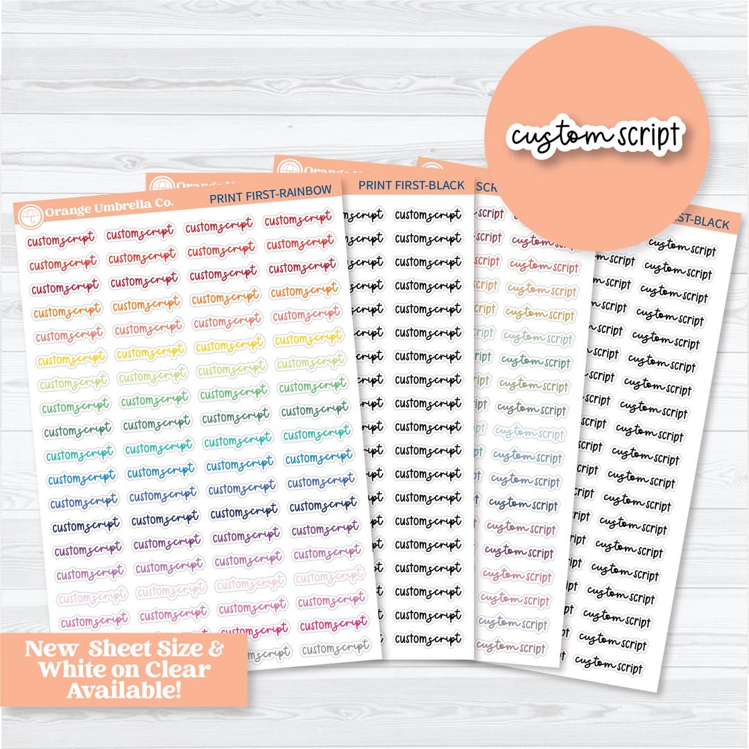 F17 Custom Script Planner Sticker | Matches 2025 Kits | 1 Word/phrase ...