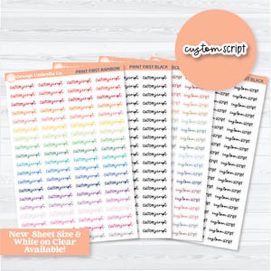 F17 Custom Script Planner Sticker | Matchs 2025 Kits | *NEW* Larger Sheet Size | 1 Word/Phrase per Sheet | CustomF17