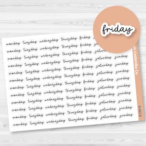 Days of the Week Stickers | Script Planner Headers | F17 Script | B-083-B