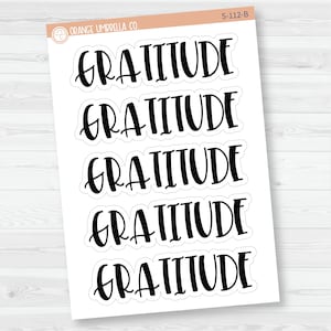 Gratitude Header Script Planner Stickers | F1 | S-112-B