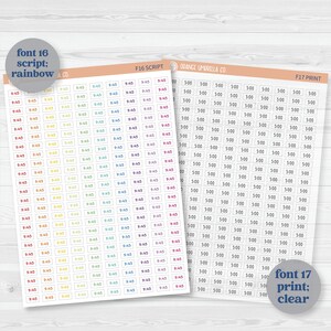 Autocollants personnalisés pour agenda, choisissez votre police et vos couleurs, autocollants mats amovibles ** 1 fois par feuille*** (#customtime) image 4