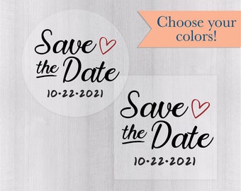 Save The Date Stickers, Transparent Sticker, Transparent Wedding Stickers, Wedding Favor Stickers (#159-C)