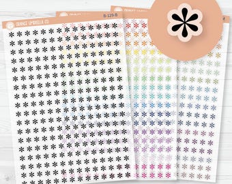 Autocollants et étiquettes pour agenda avec icône astérisque | Transparent mat | B-129-CM