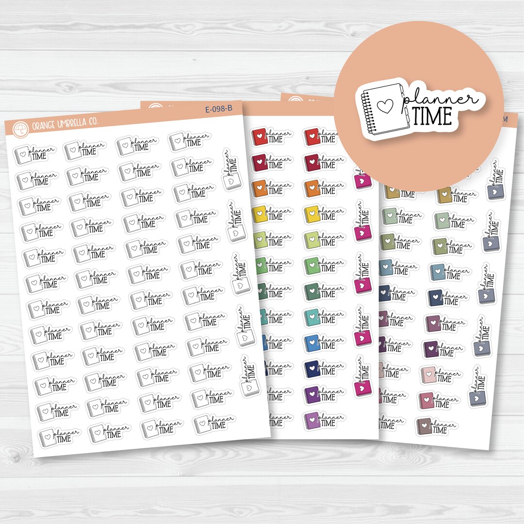 Planner Time Icon Script Planner Stickers | FC11 | E-098 - Etsy
