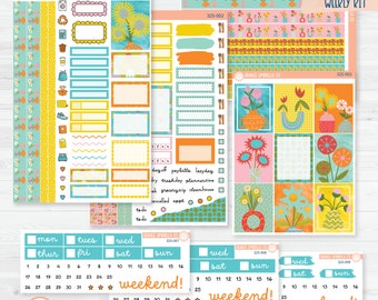 Bright Summer Floral Kit | Weekly Planner Kit Stickers | Sunny Days | 325-001