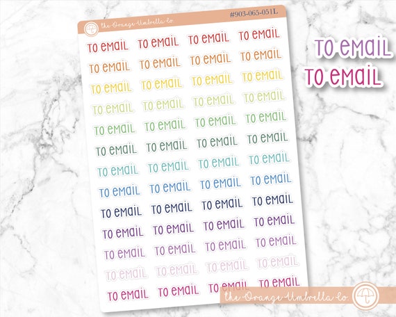 Email Sticker Pack Stickers 0406 Planner Stickers TO EMAIL Script Boxes Paper Paper ...