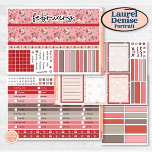 Valentine&#39;s Day Kit | Laurel Denise Portrait Planner Kit Stickers | Special Delivery | KIT-365-R