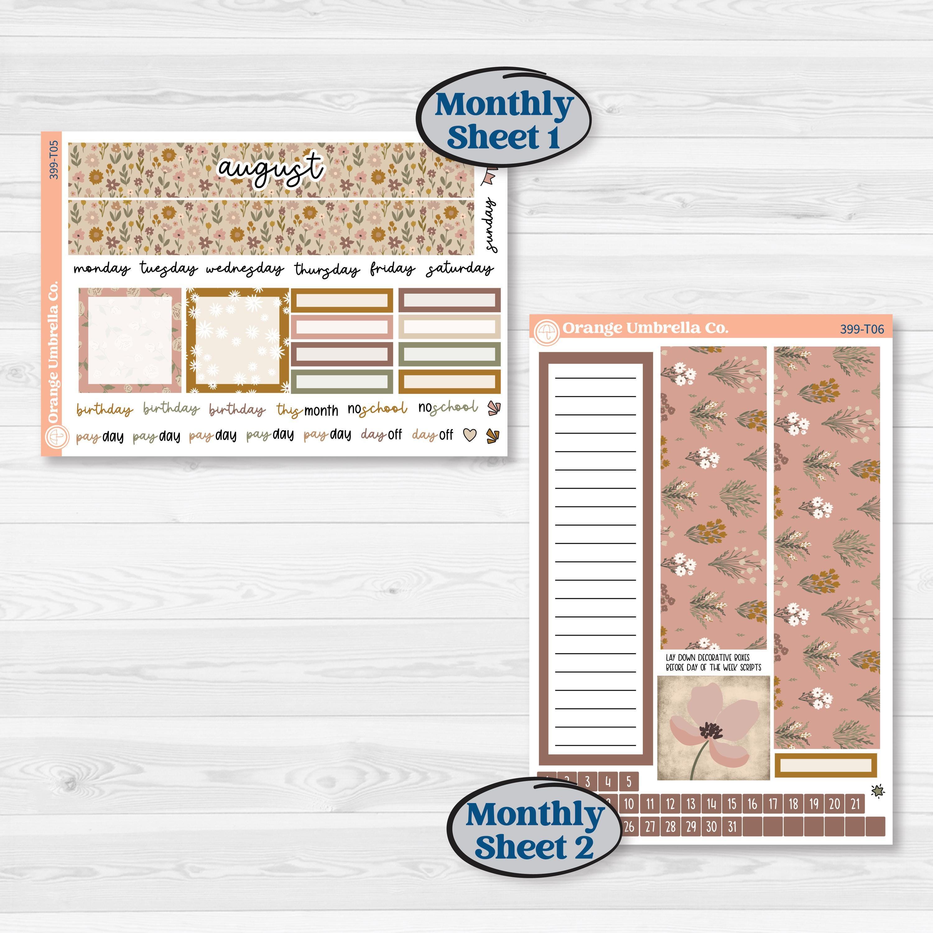 CLEARANCE | Summer or Fall Floral Kit | 7x9 Plum Monthly & Dashboard ...