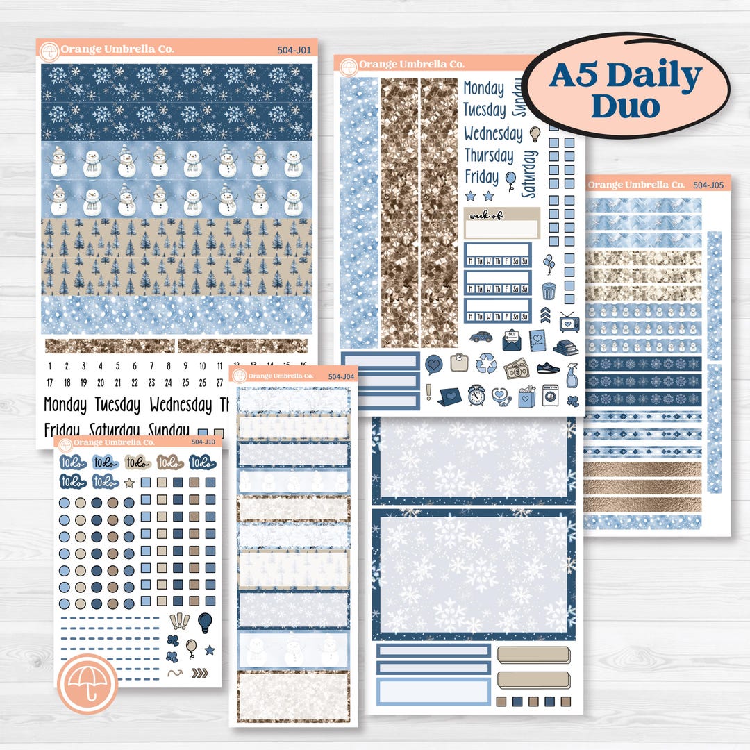 Nostalgic Frosty Winter Kit | A5 Daily Duo Planner Kit Stickers ...