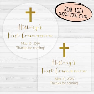 Baptism Favor Stickers | First Communion Favor Stickers | Christening Favor Stickers | 267-CF