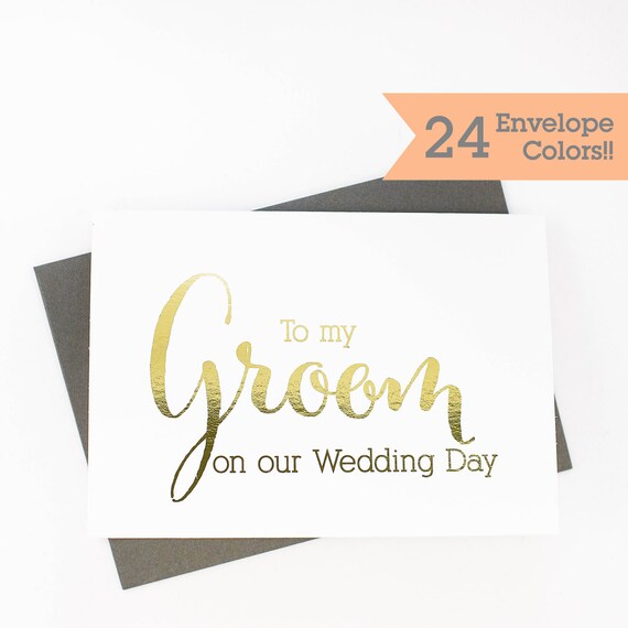 Gold Foiled Card, To My Groom Card, Silver Foiled Cards, Wedding Day Card, Wedding Day Cards (WC001-CN-F)