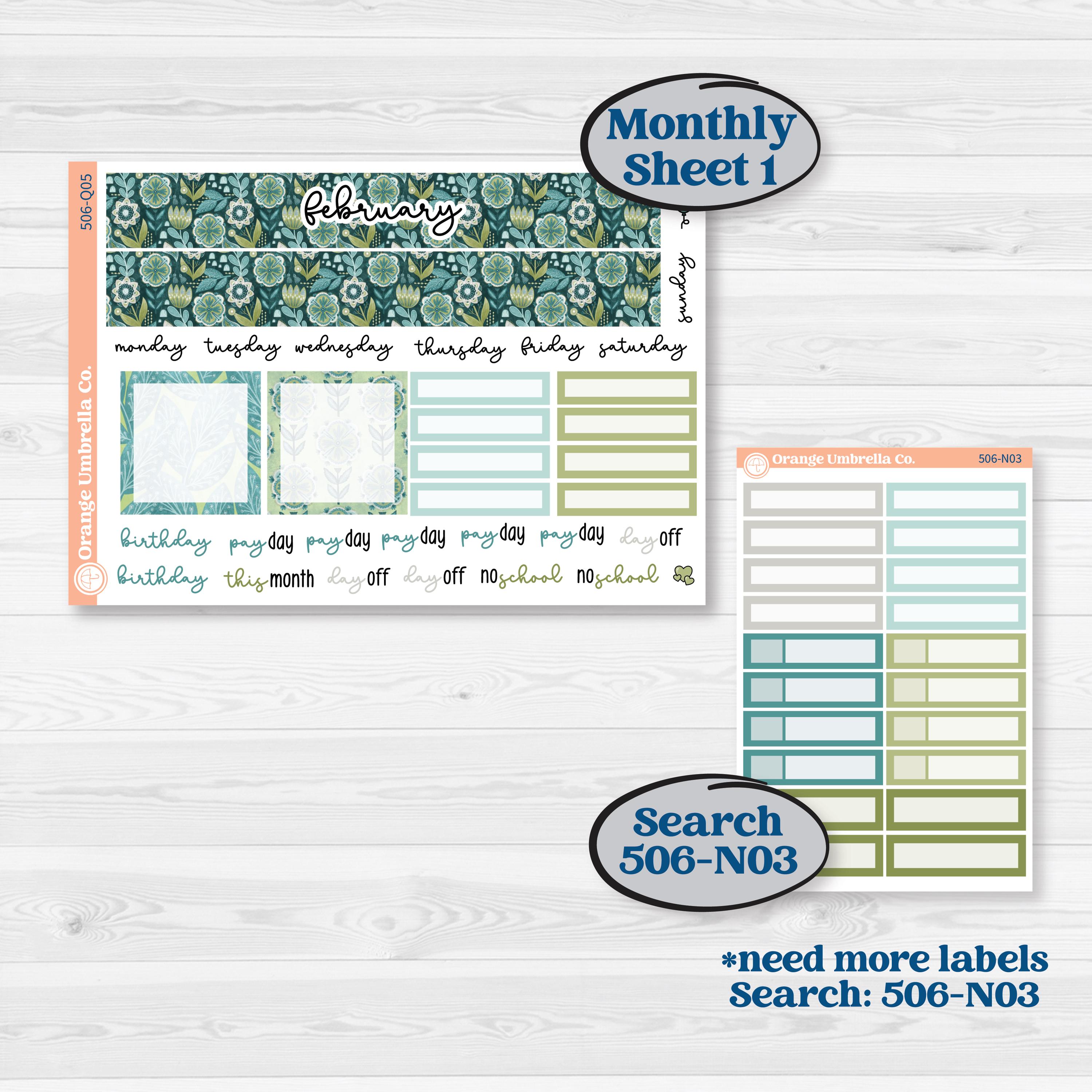 Soft Blue Florals Kit | 7x9 Plum Monthly & Dashboard Planner Kit ...