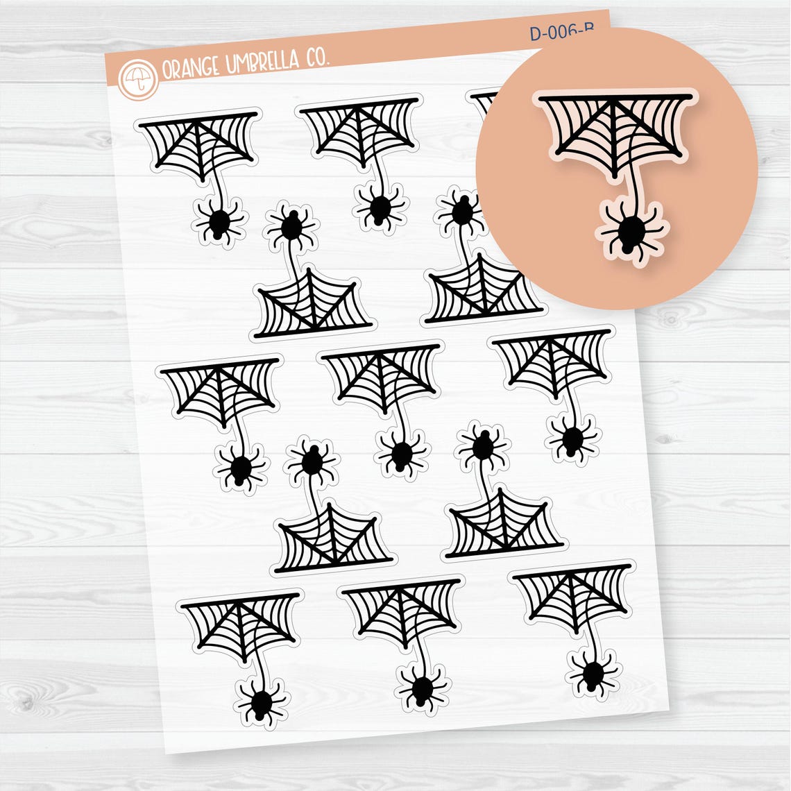 Spider Deco Planner Stickers | Clear Matte | D-006-BCM - Etsy