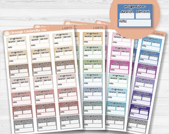 Migraine Tracker Half Box | Health & Wellness Planner Sticker | L-529