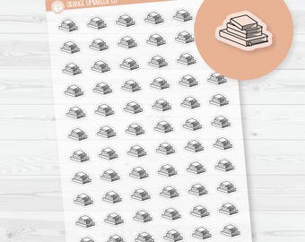 To Read Book Icons | Hand Doodled Book Stack Planner Stickers | Clear Matte | I-455-BCM