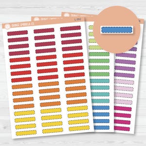 Hobonichi Cousin Stitched Skinny Labels Planner Stickers | Bright | L-392-394