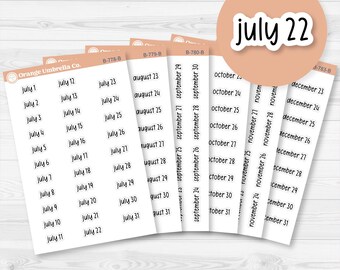 Dates of the Month Planner Stickers and Labels | F17 Print | B-778-783-B